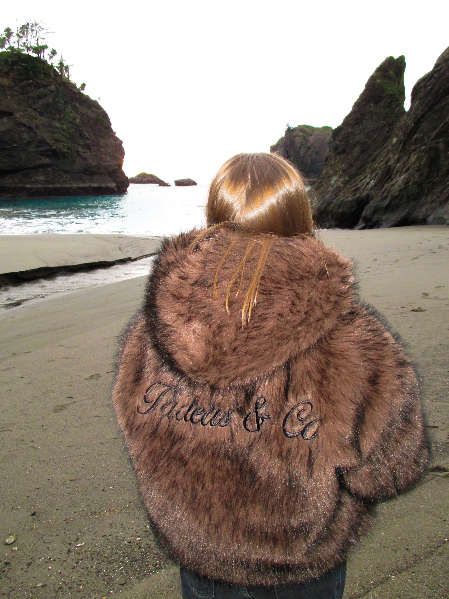 Brown Faux Fur Coat with Hood