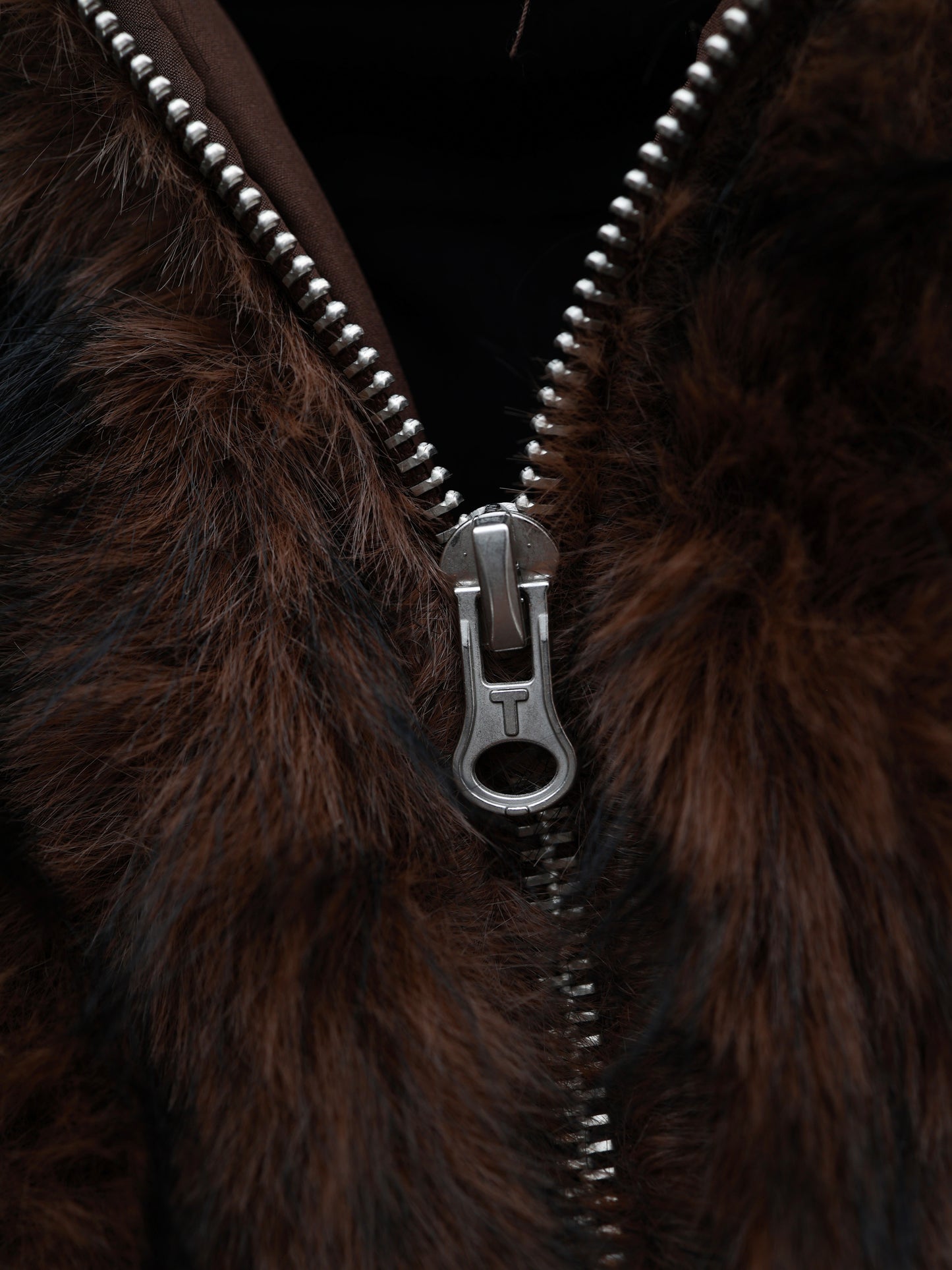 Brown Faux Fur Coat with Hood