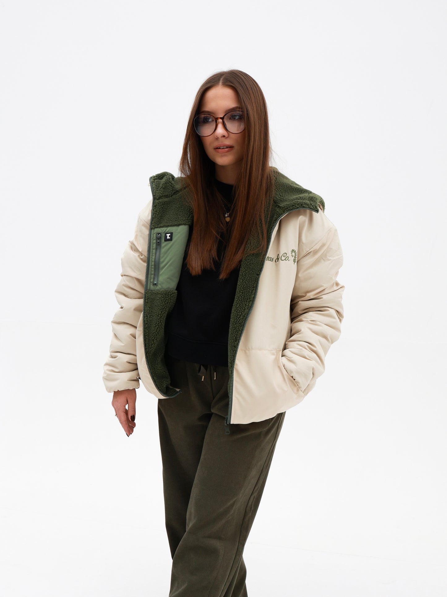 Reversible fleece + windbreaker jacket