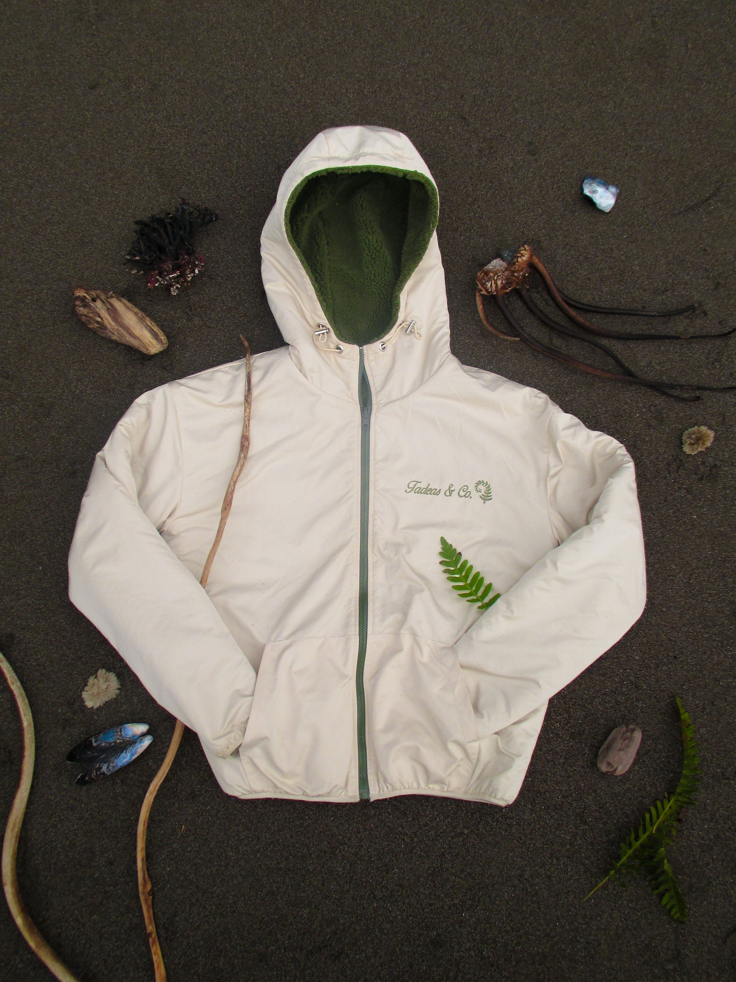 Reversible fleece + windbreaker jacket