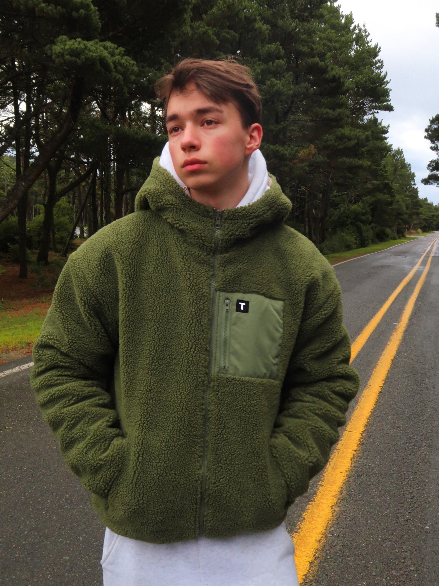 Reversible fleece + windbreaker jacket