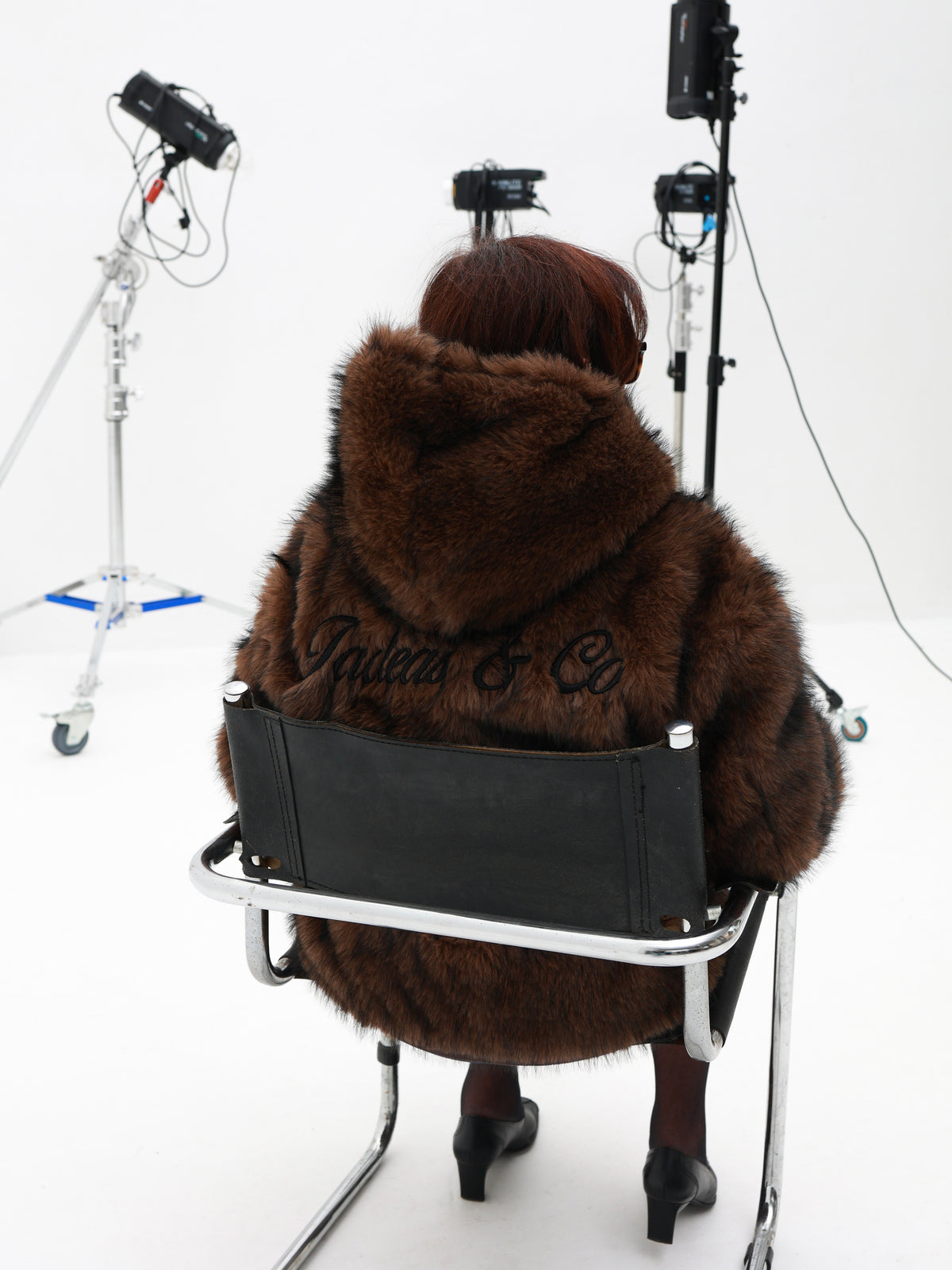 Brown faux fur jacket