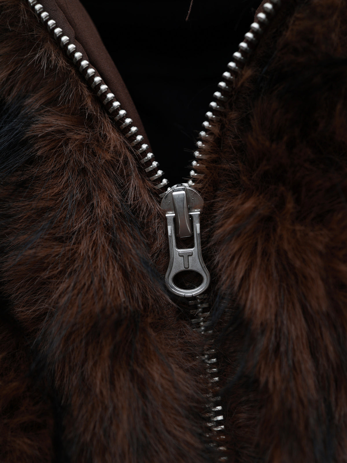 Brown faux fur jacket