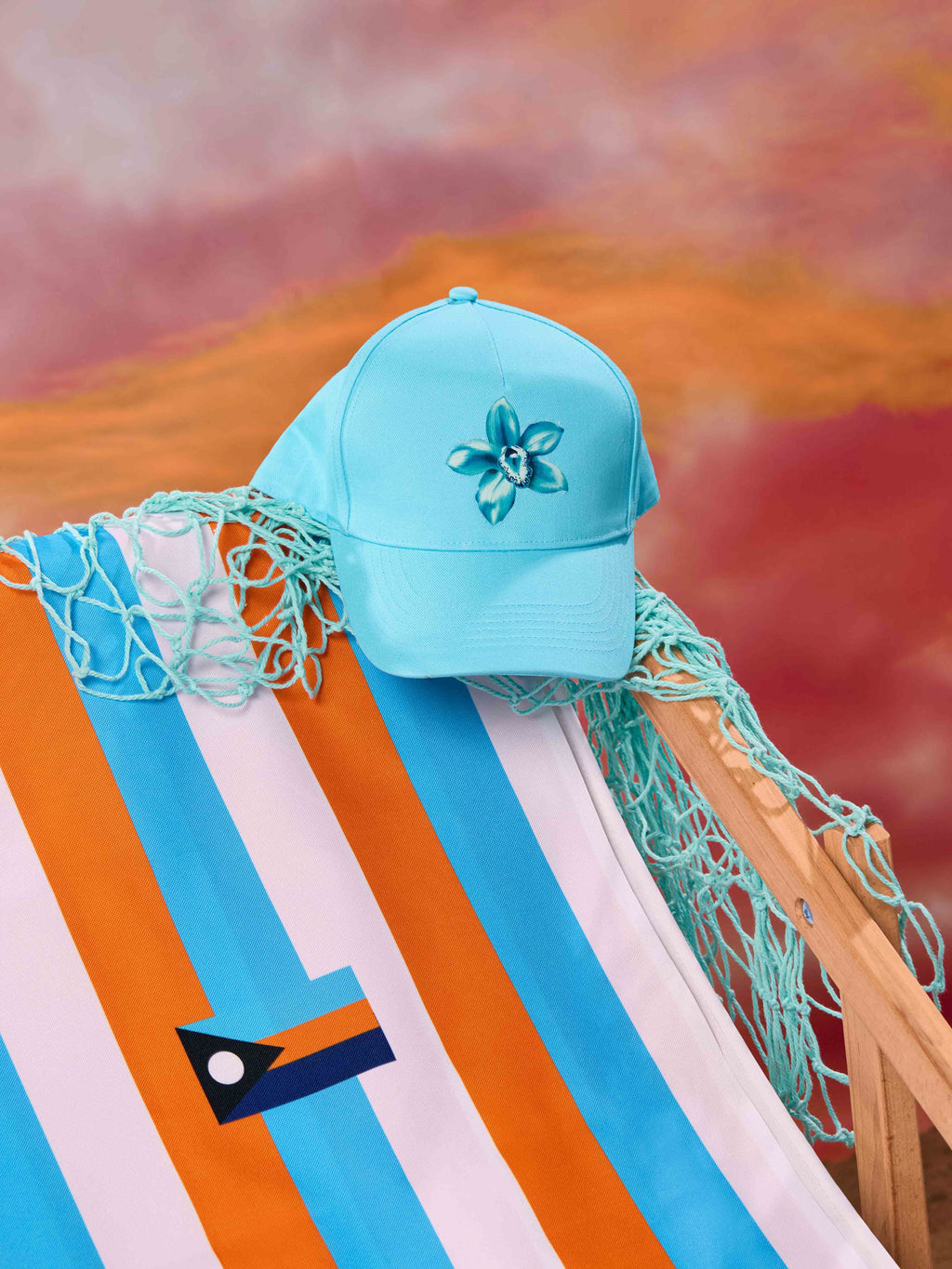 Blue T-Flower baseball hat