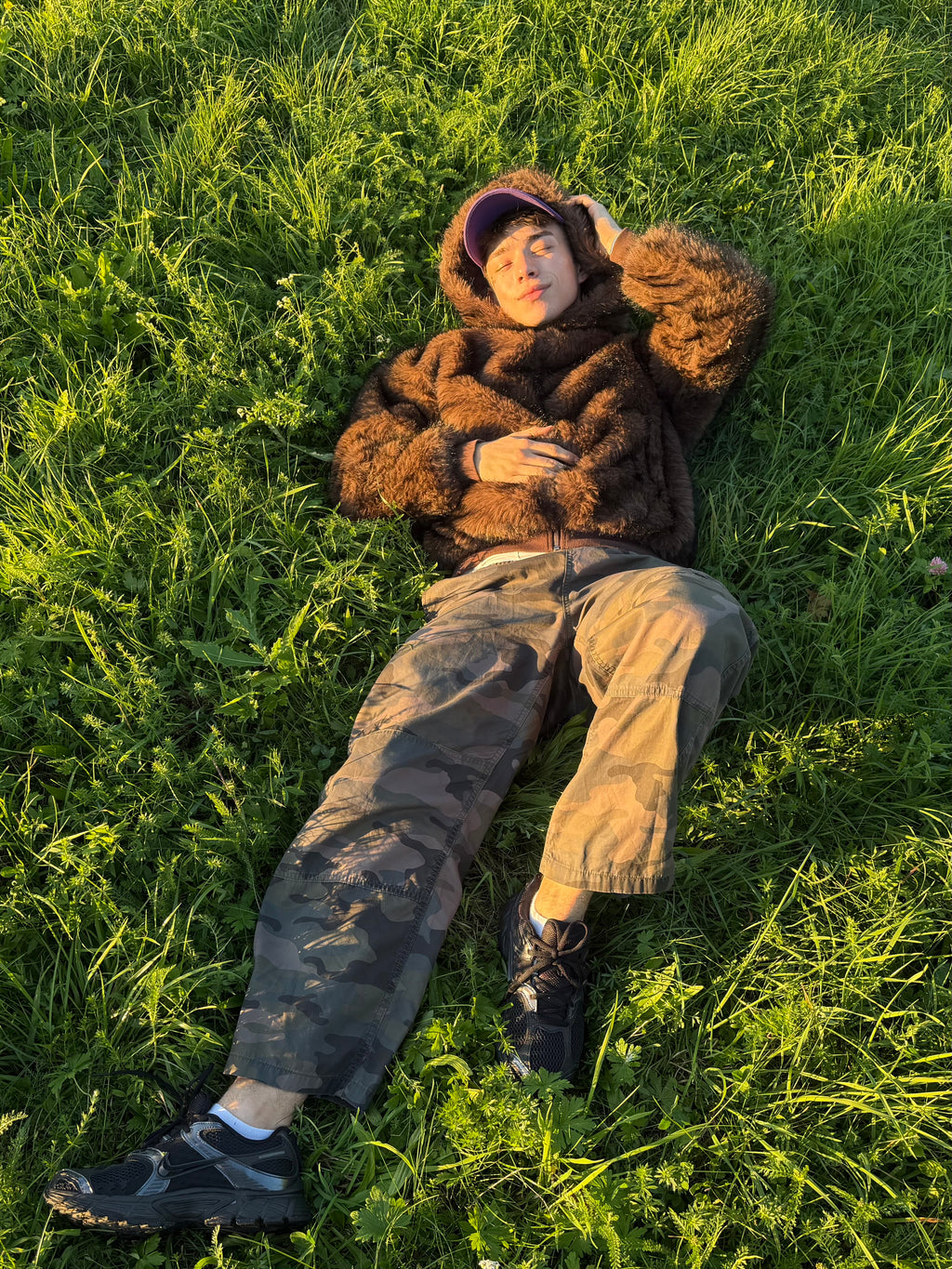Brown faux fur jacket