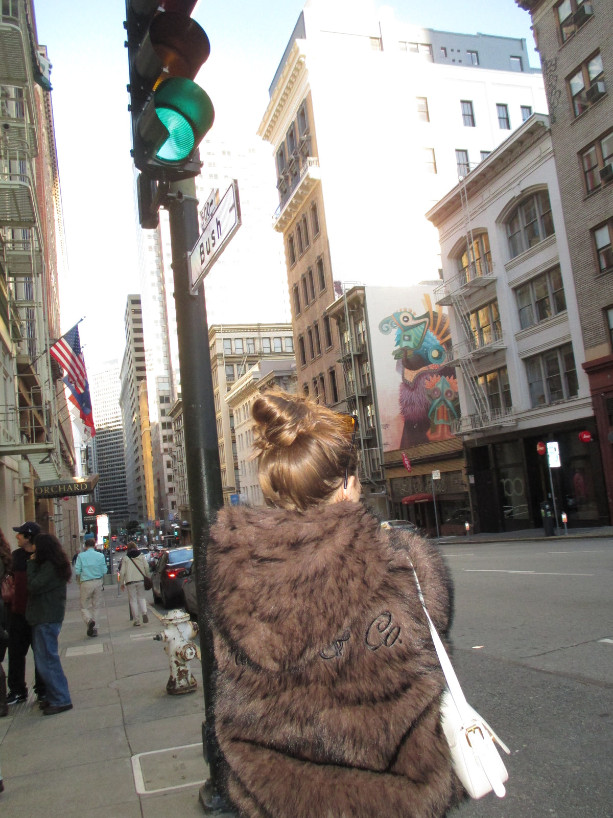 Brown faux fur jacket