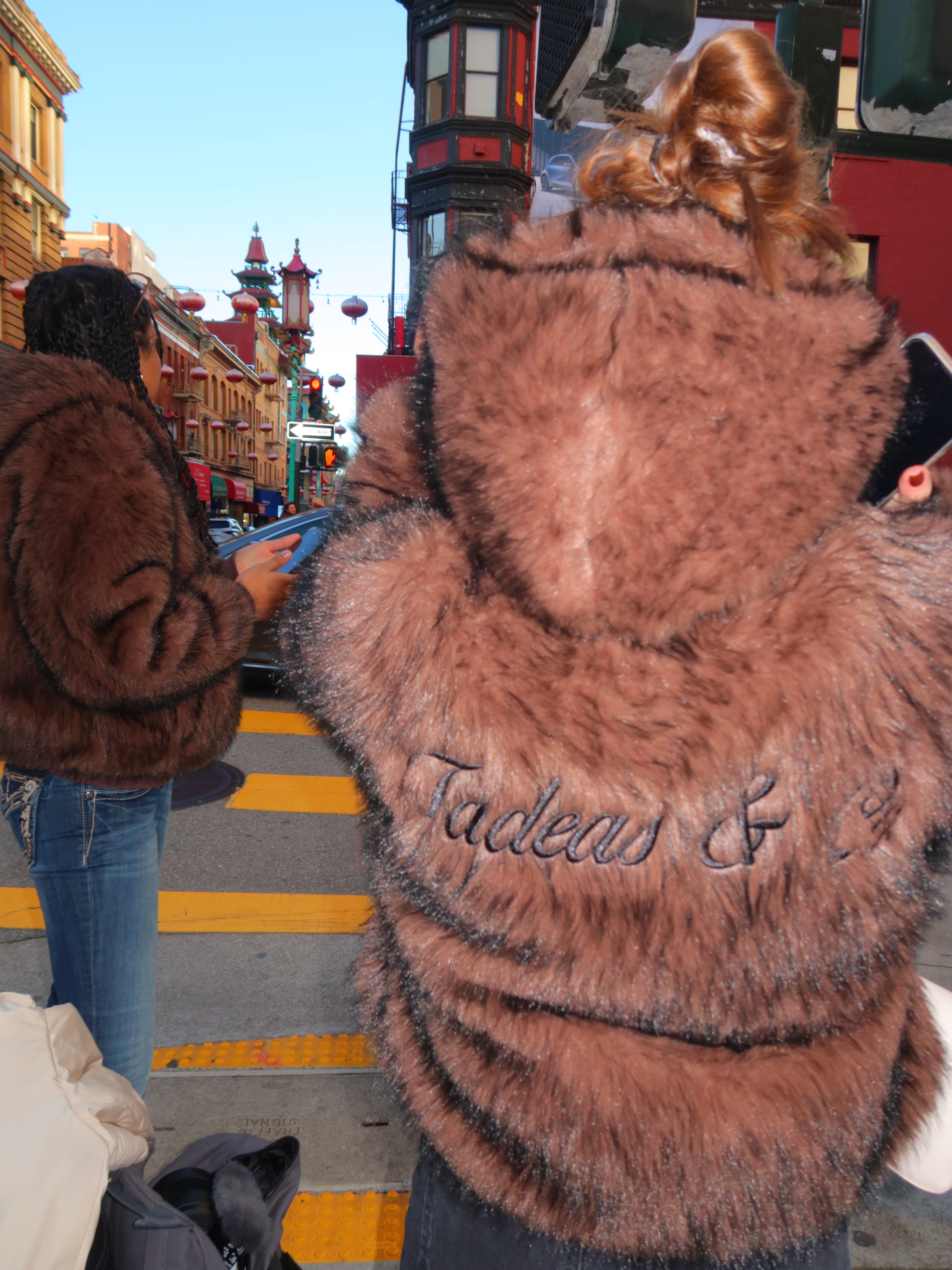 Brown faux fur jacket
