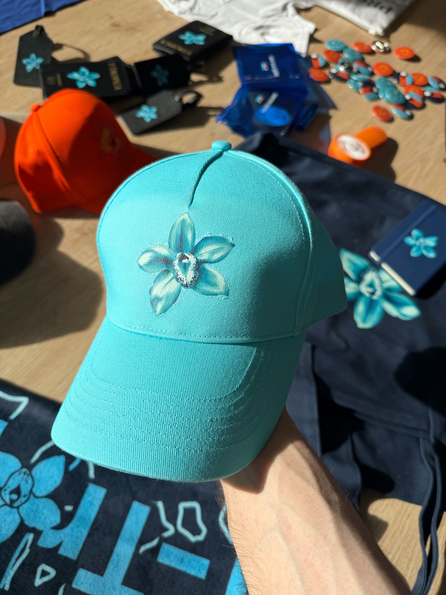 Blue T-Flower baseball hat